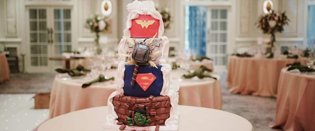 Wedding cake, superhero cake