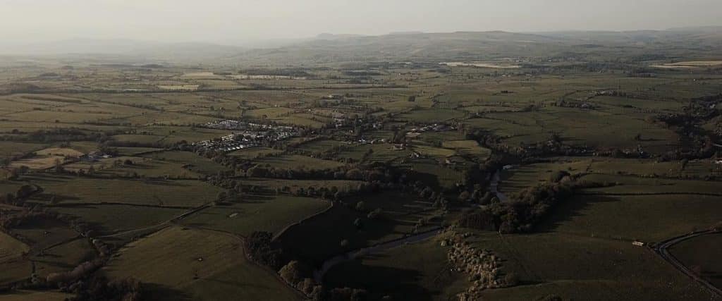 Drone shot over the Ribble Valley